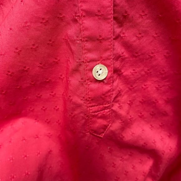 Talbots deep pink tonal floral dots blouse - Picture 4 of 4